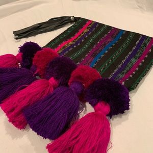 Nena & Co. boho pompom clutch